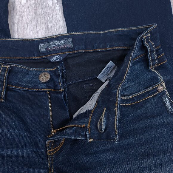 Silver Jeans Women's 31x30 Aiko Bootcut Boot Medium Blue Denim Mid Rise Pant - Picture 7 of 9